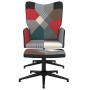 Silla de relax con taburete tela patchwork