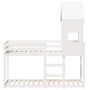 Cama litera con techo madera maciza de pino blanco 75x190 cm