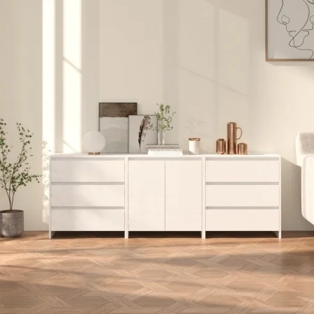 3-teiliges Sideboard aus weißem Holzwerkstoff von vidaXL, Sideboards - Ref: Foro24-3098065, Preis: 232,88 €, Rabatt: %