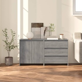 Zweiteiliges Sideboard aus gefertigtem Holz in Sonoma-Grau von vidaXL, Sideboards - Ref: Foro24-3098063, Preis: 160,31 €, Rab...