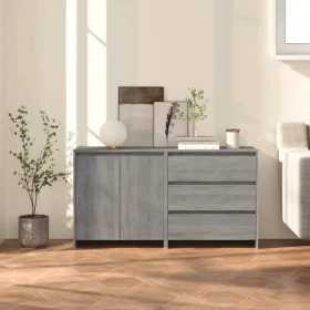 Zweiteiliges Sideboard aus gefertigtem Holz in Sonoma-Grau von vidaXL, Sideboards - Ref: Foro24-3098063, Preis: 154,00 €, Rab...