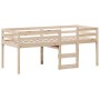 Cama alta con techo madera maciza de pino 80x200 cm