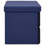 Folding storage bench in blue synthetic linen 76x38x38 cm by vidaXL, Benches for halls and storage - Ref: Foro24-338815, Pric...