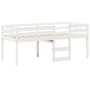 Cama alta con techo blanca madera maciza pino blanca 90x200 cm
