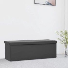 Banco con almacenaje plegable gris PVC de vidaXL, Bancos para recibidores y almacenamiento - Ref: Foro24-338799, Precio: 61,0...