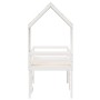 Cama alta con techo madera maciza de pino blanca 90x190 cm