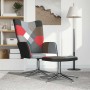 Silla de relax con taburete tela patchwork