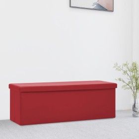 Banco con almacenaje plegable rojo vino tinto PVC