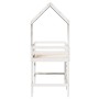 Cama alta escalera y techo madera maciza pino blanca 90x200 cm