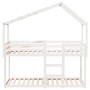 Cama litera con techo madera maciza de pino blanco 75x190 cm