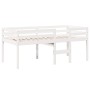 Cama alta con techo blanca madera maciza pino blanca 90x200 cm