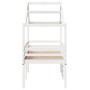 Cama alta con techo blanca madera maciza pino blanca 90x200 cm