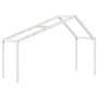 Cama alta con techo madera maciza de pino blanca 90x190 cm