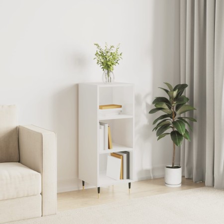 Aparador madera de ingeniería blanco brillante 34,5x32,5x90 cm de vidaXL, Aparadores - Ref: Foro24-828710, Precio: 40,72 €