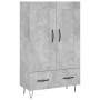 Aparador alto madera de ingeniería gris hormigón 69,5x31x115 cm de vidaXL, Aparadores - Ref: Foro24-830320, Precio: 84,80 €, ...