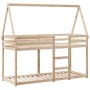 Cama litera con techo madera maciza de pino 80x200 cm