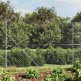 Cerca de alambre con brida plateada 1,6x25 m