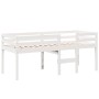 Cama alta con techo madera maciza de pino blanco 80x200 cm