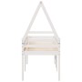 Cama alta con techo madera maciza de pino blanco 80x200 cm