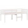 Cama alta con techo madera maciza de pino blanca 90x190 cm