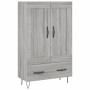 Aparador alto madera de ingeniería gris Sonoma 69,5x31x115 cm de vidaXL, Aparadores - Ref: Foro24-830322, Precio: 88,26 €, De...