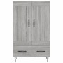 Aparador alto madera de ingeniería gris Sonoma 69,5x31x115 cm de vidaXL, Aparadores - Ref: Foro24-830322, Precio: 88,26 €, De...