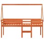 Cama alta con techo madera maciza de pino marrón cera 90x190 cm