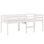 Cama alta con techo madera maciza pino blanca 75x190 cm