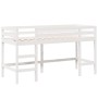 Cama alta escalera y techo madera maciza pino blanca 80x200 cm
