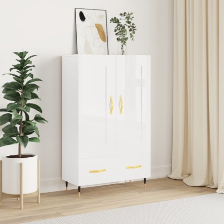 Hochglänzendes Sideboard aus weißem Holzwerkstoff, 69,5 x 31 x 115 cm von vidaXL, Sideboards - Ref: Foro24-830302, Preis: 91,...
