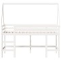 Cama alta escalera y techo madera maciza pino blanca 90x190 cm