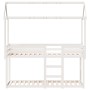 Cama litera con techo madera maciza de pino blanco 90x190 cm
