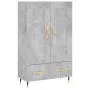 Concrete gray engineered wood tall sideboard 69.5x31x115 cm by vidaXL, Sideboards - Ref: Foro24-830304, Price: 82,46 €, Disco...
