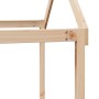 Cama alta con techo madera maciza de pino 80x200 cm