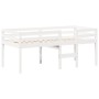 Cama alta con techo madera maciza de pino blanco 80x200 cm