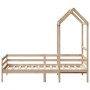 Sofá cama con techo madera maciza de pino 90x200 cm