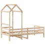 Sofá cama con techo madera maciza de pino 90x200 cm