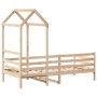 Sofá cama con techo madera maciza de pino 90x190 cm
