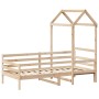 Sofá cama con techo madera maciza de pino 90x200 cm