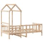 Sofá cama con techo madera maciza de pino 90x200 cm
