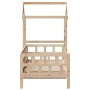 Sofá cama con techo de madera maciza de pino 80x200 cm