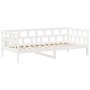 Sofá cama madera maciza de pino blanco 80x200 cm