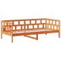 Sofá cama con techo madera maciza pino marrón cera 80x200 cm