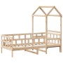 Sofá cama con techo madera maciza de pino 90x190 cm