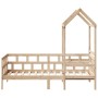 Sofá cama con techo madera maciza de pino 90x190 cm