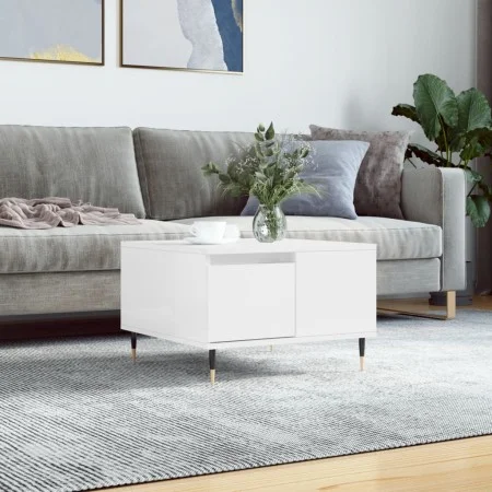 Couchtisch aus glänzend weißem Sperrholz, 55 x 55 x 36,5 cm von vidaXL, Couchtisch - Ref: Foro24-830750, Preis: 60,03 €, Raba...