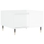 Mesa de centro madera contrachapada blanco brillo 55x55x36,5 cm de vidaXL, Mesas de centro - Ref: Foro24-830750, Precio: 60,7...