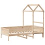 Sofá cama con techo de madera maciza de pino 80x200 cm
