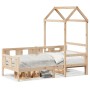 Sofá cama con techo madera maciza de pino 90x200 cm