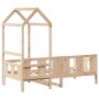 Sofá cama con techo madera maciza de pino 90x200 cm